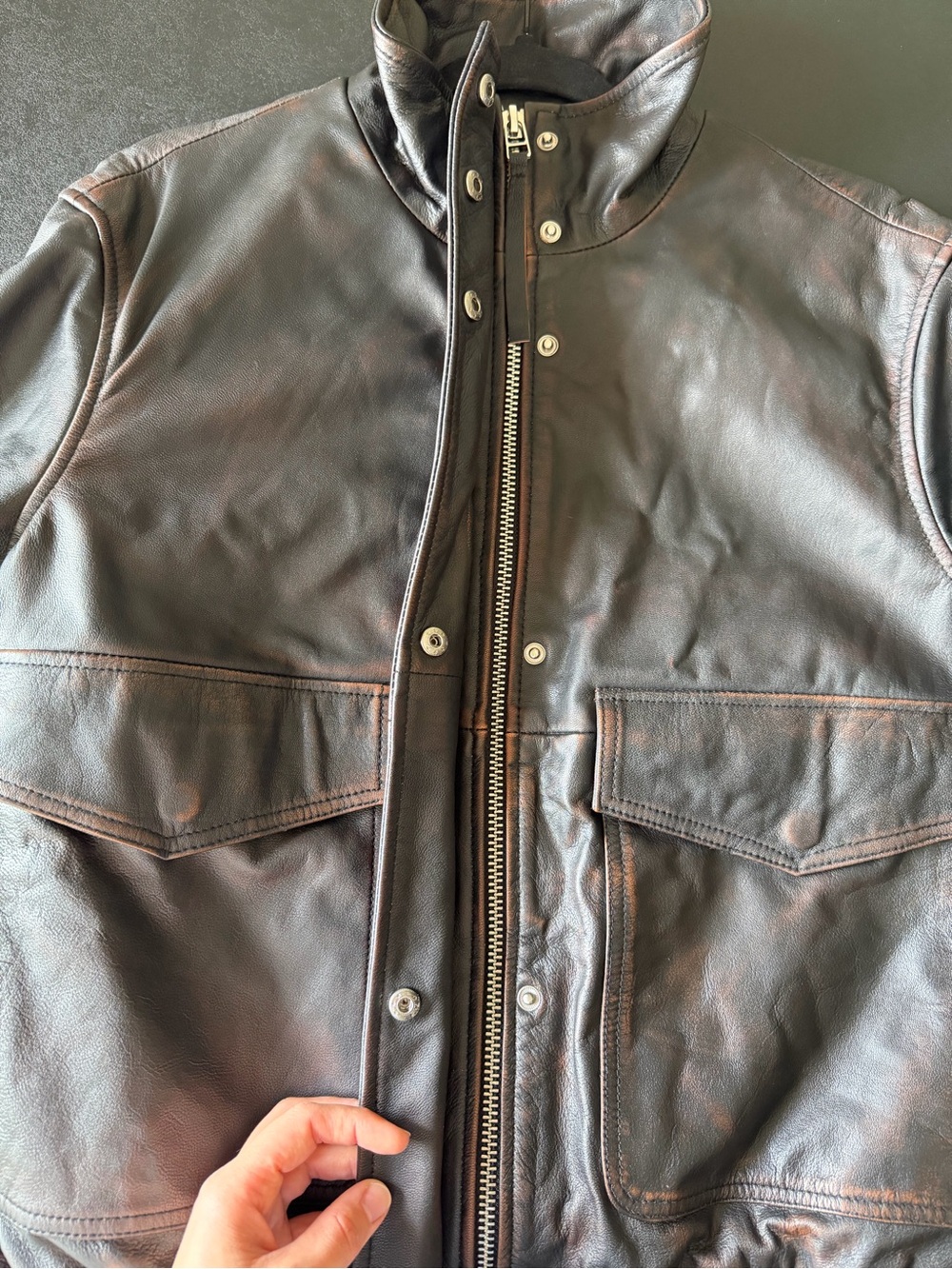 Zara 100% Goat Leather Bomber Jacket Limited Edition Black Size S 5479/061/800 - Picture 7 of 11